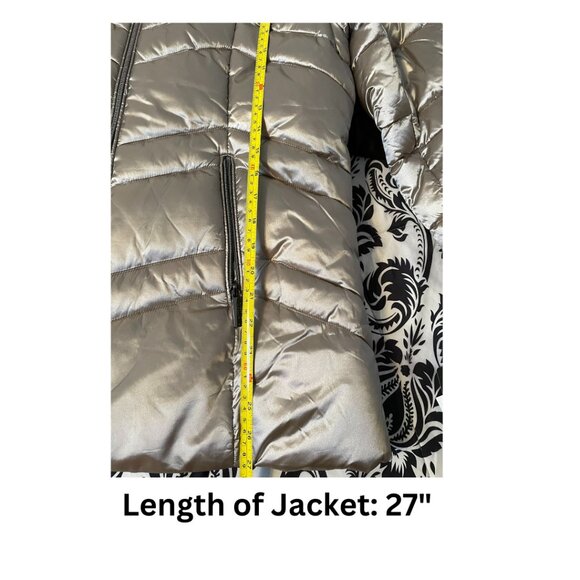 Brand New Bomber Style Women's/Girls' XL ELLEN TRACY Golden/Silver Puffy Winter - Picture 4 of 5